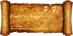 Pomázi Fedor névjegykártya